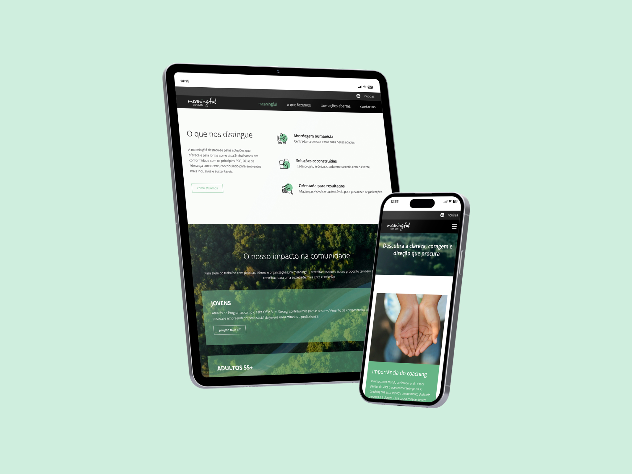 Meaningful Website tablet and mobile